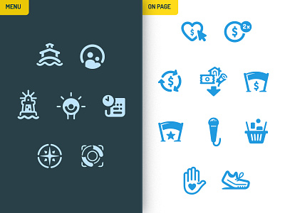 Web Icon Set donate give icons menu money nautical navigation page sea volunteer website