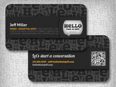 HellothisisJeff Design business cards