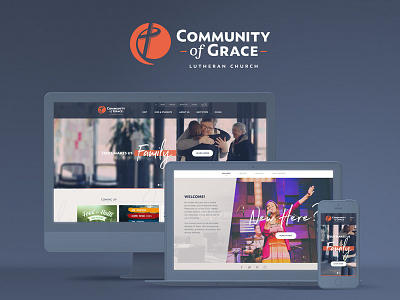 Community of Grace Brandmark & Website branding church cross logo lutheran minnesota responsive web design