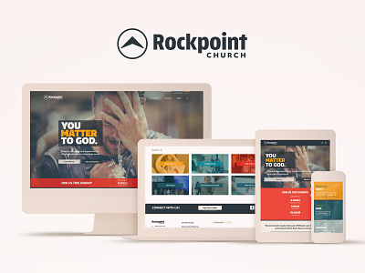 Rockpoint Church website brand identity church branding church website full width modern responsive web design