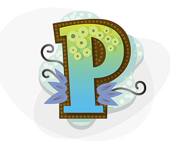 Letter P illustrator lettering logo monogram type vector