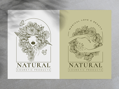 Logo design - Natural Cosmetic Products balance beauty beautylogo bodycare branding cosmetic design facecare fashion feminine floral motif flowers icon illustration jewelry logo natural organic products woman