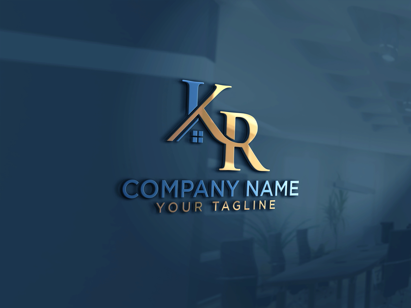 Kr k r letter modern logo design with yellow Vector Image