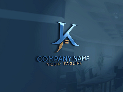 JK logo design, real estate  property  mortgage  home  building