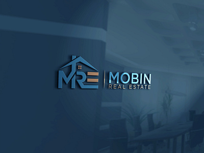 MRE logo design, real estate  property  mortgage  home  building