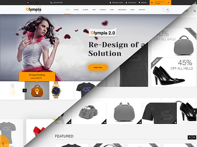 Olympia 2.0 Redesign ecommerce template design
