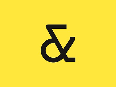 Ampersand ampersand black line logo shape type typography yellow