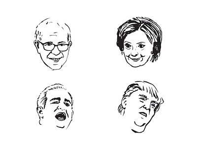 Politicianssssssss bernie candidates donald drawing election hillary illustration ted