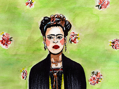 Girl 1. Frida frida kahlo illustration watercolor