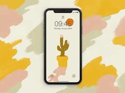 Cactus Wallpaper cactus freebie illustration iphonex wallpaper