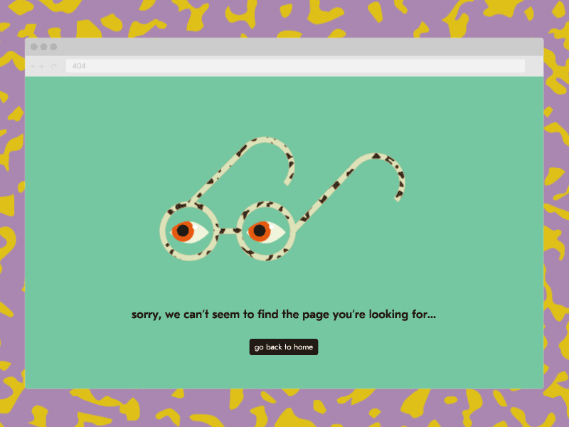 404 Page 404 daily ui eyes glasses illustration ui website