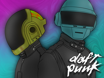 thank you daft punk art design graphic design illustration illustrator procreate