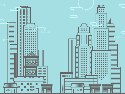 City Illustration app design app login blue city illustration line line drawing line illustration