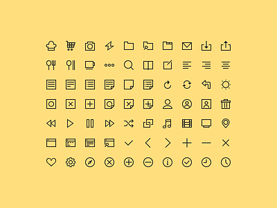 [PSD Freebie] 70 Simple Icons