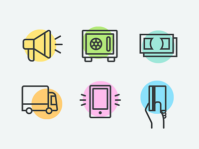 Investment And Finance Icons #2 advertise color credit card finance icon icons investment money phone safe truck