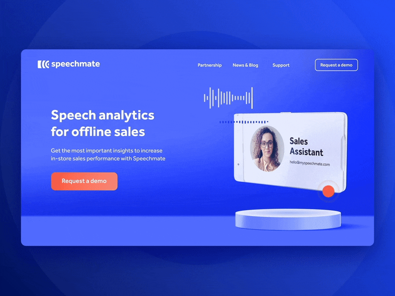 Speechmate — audio badge animation branding design logo lottie speech ui ux voice web