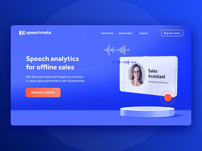 Speechmate — audio badge design logo minimal sales speech ui ux