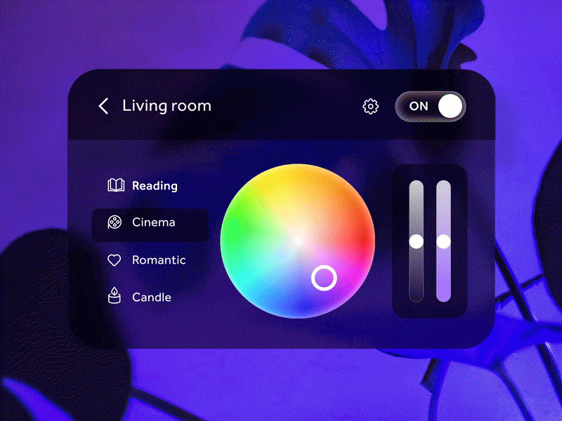 Smart Home UI Concept animation app bulb color light minimal smart home