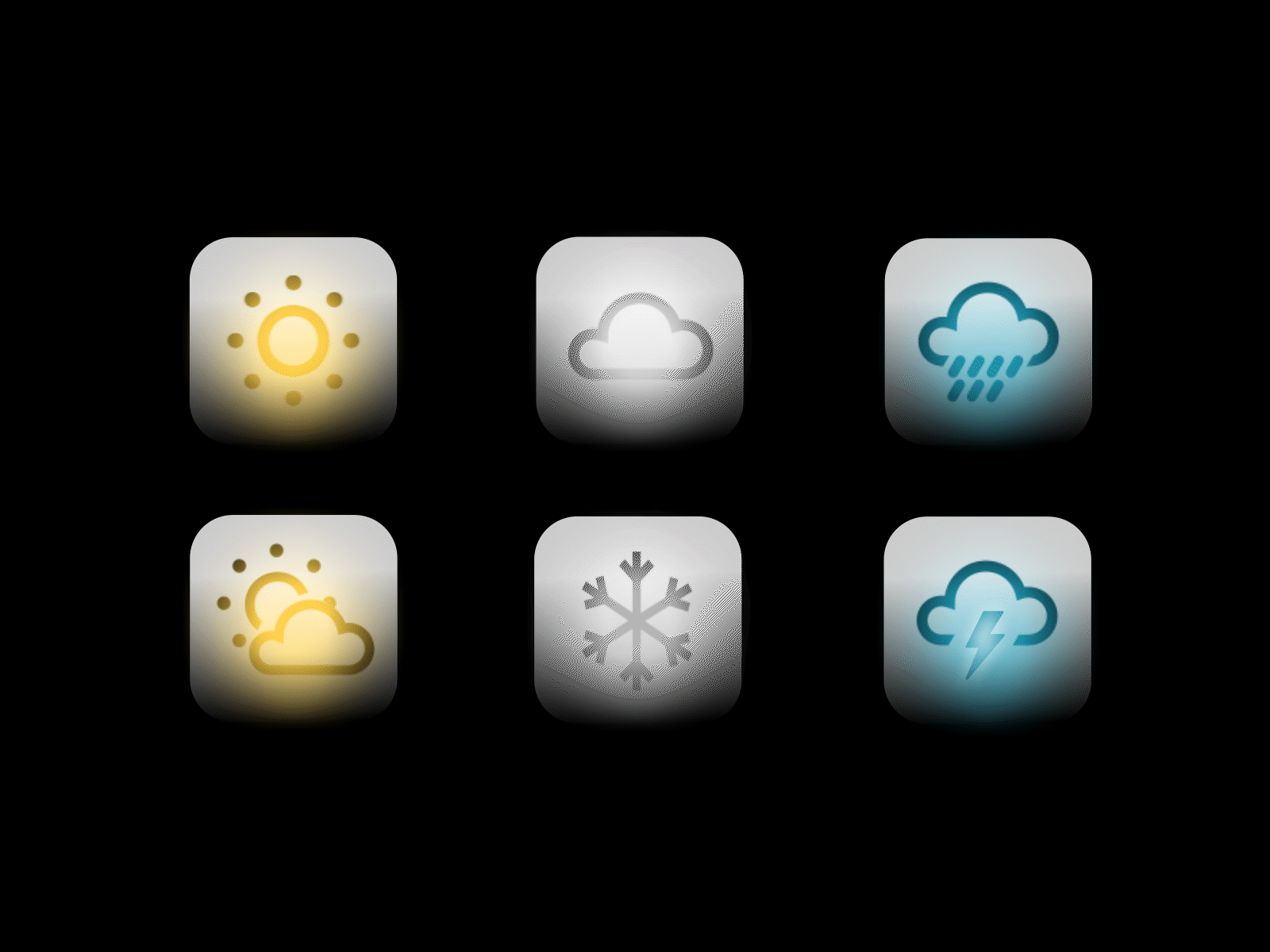 Weather icons animation animation app design icons minimal weather