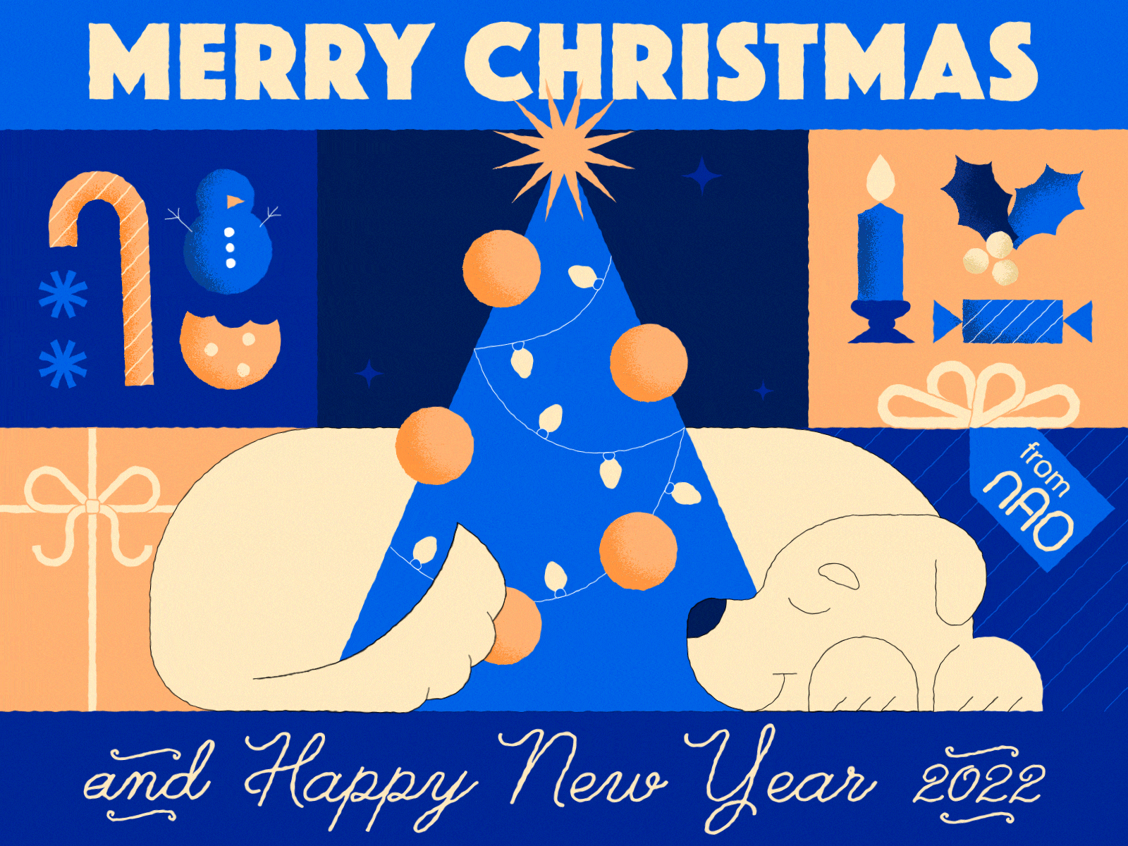 Merry Christmas and Happy New Year animation animation illustration merry christmas minimal new year vector
