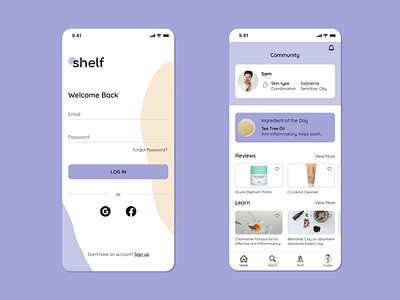 Shelf App app branding design logo skincare branding ui ux