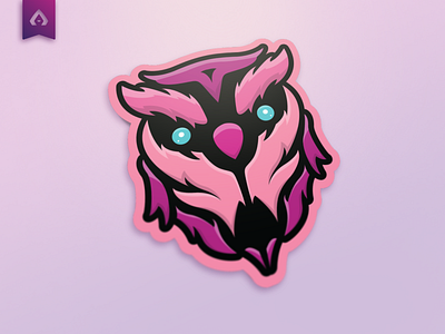 Owl mascot logo illustration altincibukciu esports gaming light logo mascot owl pink pinkowl