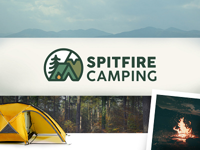 Spitfire Camping bonfife branding camfire camping camping logo design graphic design logo nature