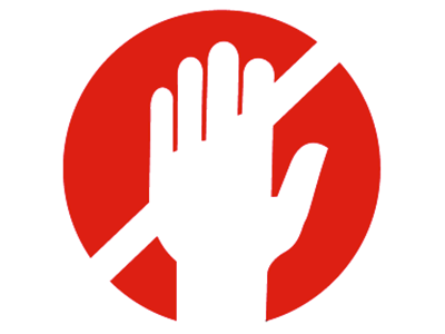 Stop icon caution cptm hand icon informative red stop