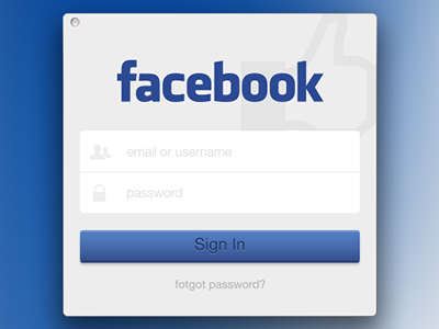 Facebook Sign In app box facebook interface login sign in ui username