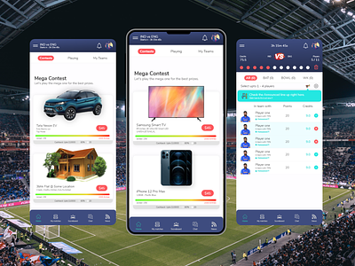Fantasy Sports App - Design Concept 3d android app animation app design branding design fantasy sports app hybrid app illustration ios app logo mobile app ui uiux web design