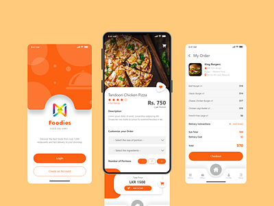 Online Delivery App - App Design 3d animation app design branding delivery app design ecommerce food app restaurant ui uiux web design