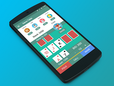 Poker Animals android animals app application cards gamble game material mobile poker social ui