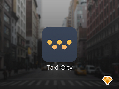 Taxi City Ios Icon apple button design icon ios iphone mobile sketch taxi ui ux