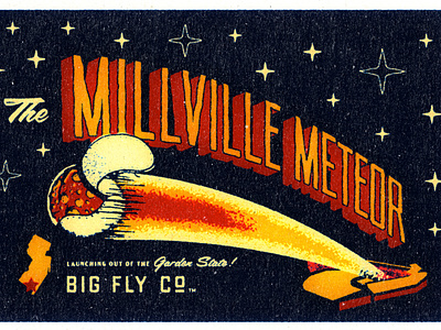 The Milllville Meteor Tee angels baseball apparel baseball illustration illustrations meteor mike trout mockup new jersey retro rocket texture typography vintage