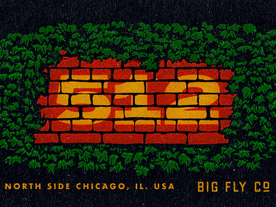 Big Fly ErnieBanks Reject baseball brick chicago ernie banks home run illustration ivy plants procreate retro textture texture type typography vintage wriggly field