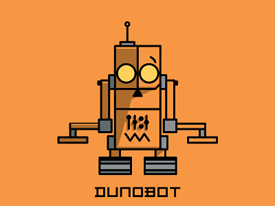 Dunobot bot confused duno dunobot illustration orange robot shrug type