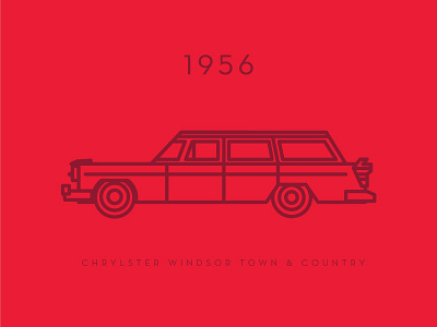 1956 Chrylster Windsor Town & Country 1956 car chrylster illustration quick red vintage