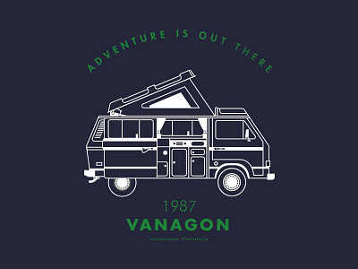 1987 VW Vanagon adventuremobile futura illustration lineart van vanagon volkswagon vw westifalia wip