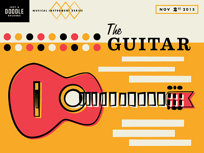 Giddy over the Guitar doodle fun guitar illustration instruments jazz music record retro texture vintage