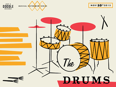 Da Dum Dum Drums doodle drums fun illustration instruments jazz music record retro texture vintage