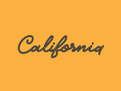 California Typetreatment california handdrawn monoline rendering type typography