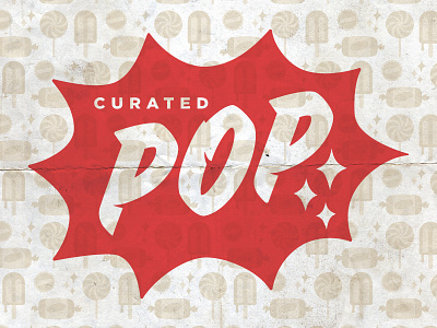 Curated Pop Test branding brushlettering logo pop splash