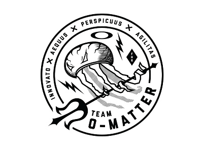 O Matter Patch badge illustration jellyfish latin lightningbolt oakley patch trident