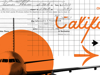 Pjs Hanger Graphic airplane arrows blackandwhite california collage eames midcenturymodern mod orange plainjoe screenbackground