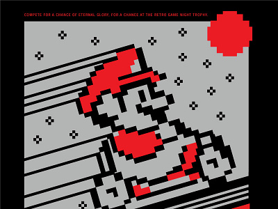 PJS Retro Game Night! 8bit gamenight illustration mario mariokart nes nintendo pixel poster retro videogames