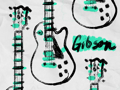 Gibson Guitar gibson guitar lespaul paper retrosupplyco sketch texture wacom