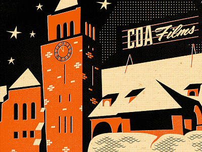 COA Poster Present building church dotpattern illustration poster retro saulbass texture