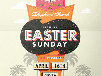 Easter 2017 Concept Poster church easter illustration poster retro texture vintagesign wip