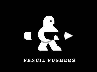 Pencil Pusher V3 icon illustration logo man negativespace pencil process shadow shapes sketch subtle