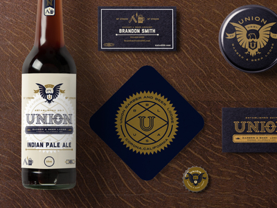 UBBL Union Barber & Beer Application badge barber beer branding eaglelogo established idenity lightingbolt logo logotype monoline plainjoe
